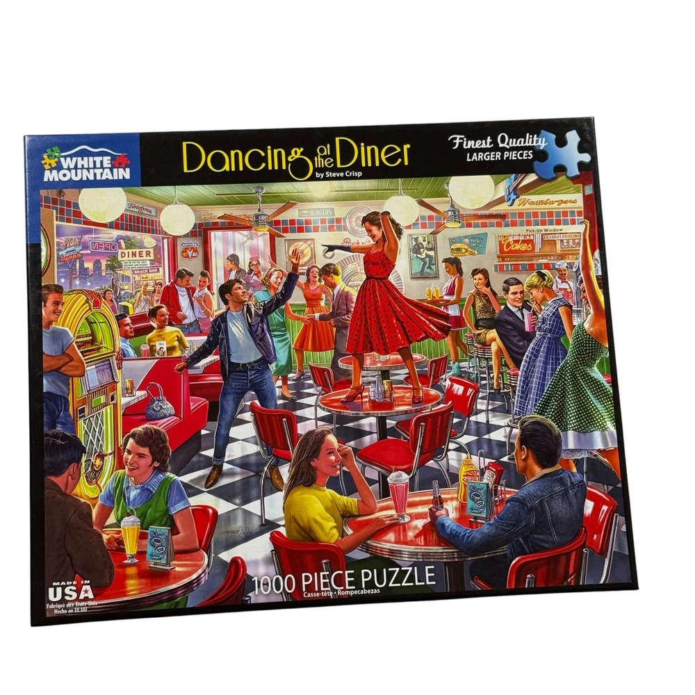 White Mountain Dancing at the Diner 1000 Piece Puzzle Steve Crisp UNCOUNTED